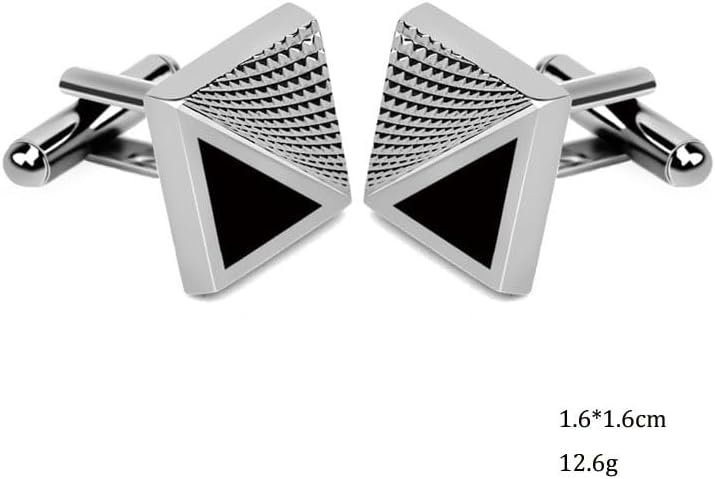Striped Checkered Cufflinks for Men's Shirts British Square Cuff Links