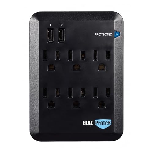 Elac PB-62S - Protek 6 Outlet Wall Surge Protector