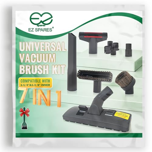 Image of EZ SPARES 1 1 /4 inch 32mm Universal Vacuum Cleaner Euro Floor Brush Head Brush Attachment for Floor and Carpet Combo Tool New Designed to Fit Hoover, Eureka, Rainbow,Shop VAC (Brush kit)