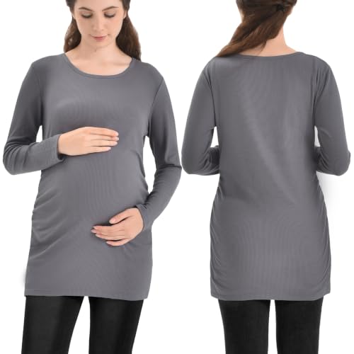 Ipletix Maternity Long Sleeve Tunic Tops - image 2