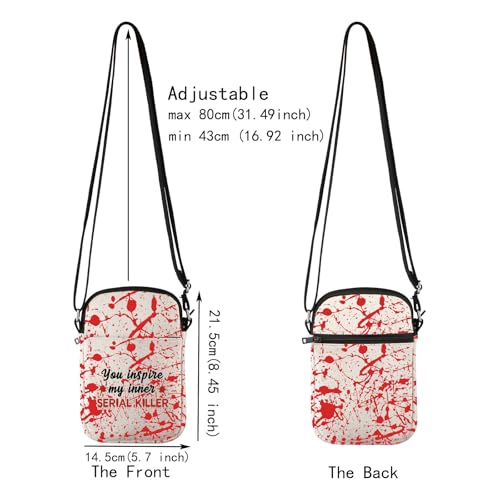 JXGZSO Dark Humor You Inspire My Inner Serial Killer Crossbody Bag Adult Humor Funny Quote Shoulder Bag2