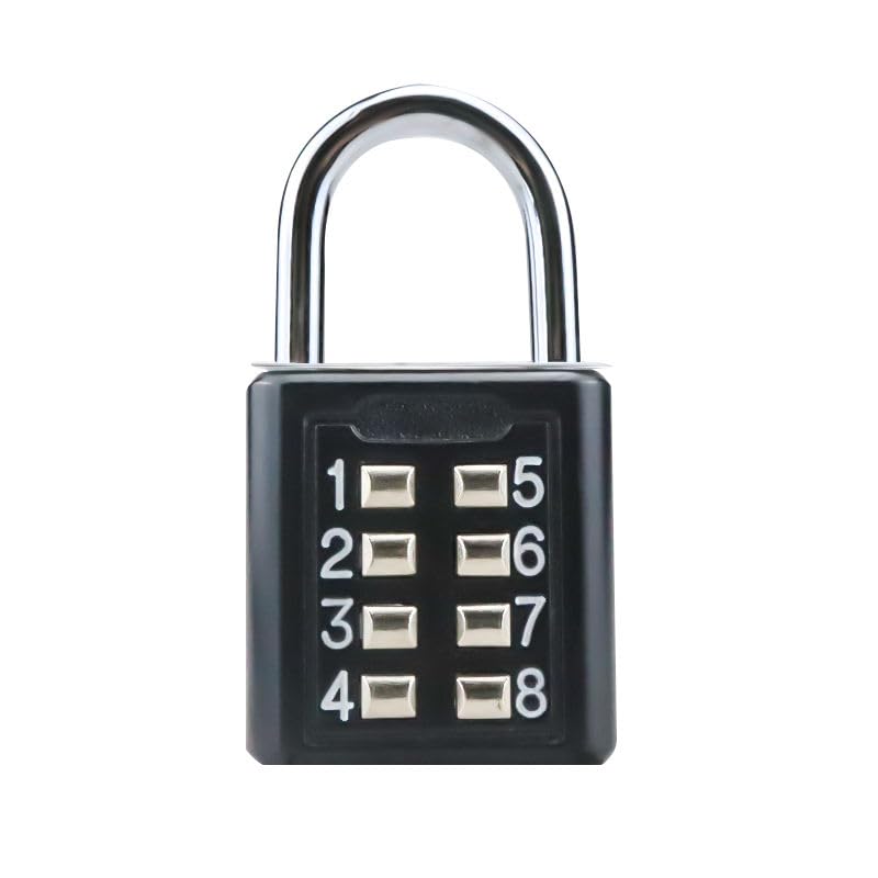 Image of QUIRA 8 Digit Push-Button Combination Number Code Luggage Lock Padlock Lock for Door,Bag,Locker (Black)