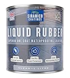 Siramico Coatings Liquid Rubber Roof Coating | Instant Leak Seal Technology I Quick Drying, One Coat Waterproofing Sealant | Black, Grey & Clear (Clear, 1 Litre)
