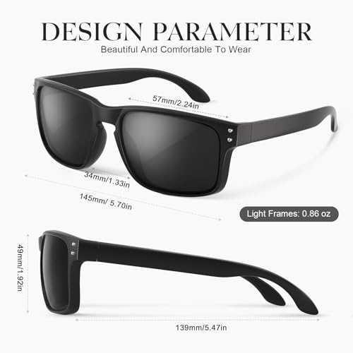 Polarized Sunglasses for Men and Women - Classic Sport Sun Glasses Shades for Driving Running Cycling Fishing4