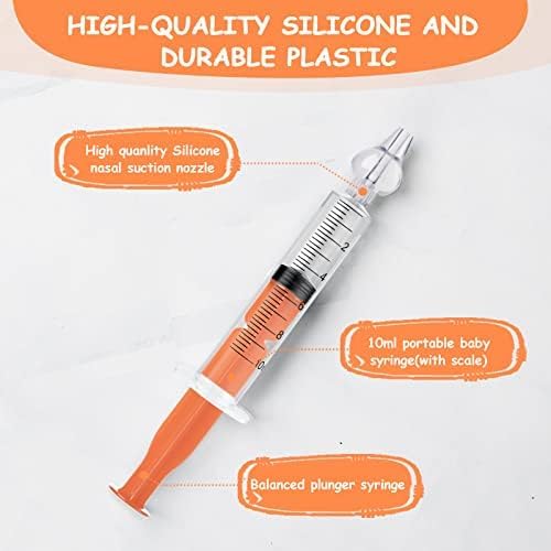 Miniatura 6 de Vicloon Irrigador nasal para bebé, 6 jeringas nasales para bebé, jeringa irrigador nasal con punta de succión nasal de silicona limpia y
