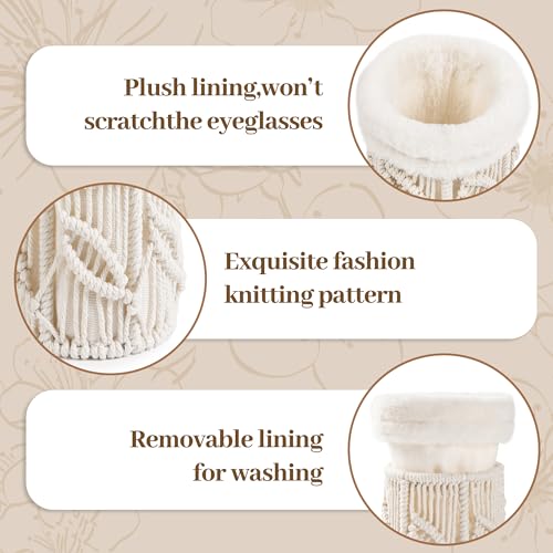 HOSROOME Glasses Holder for Nightstand Boho Decor Eyeglass Holder Stand for Office Desk Organizer