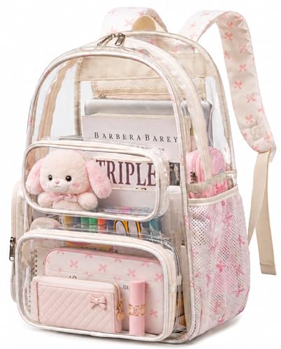 Image of BTOOP Clear Backpack Heavy Duty Transparent Backpack 17 inch See Through Bookbag for College Work Festival Security with Padded Strap Large Capacity