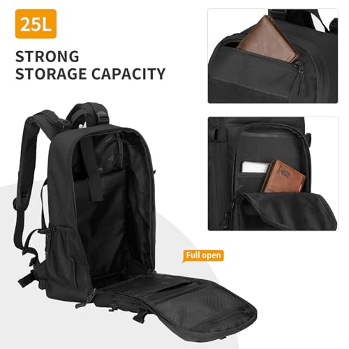 Image of HUNTVP Tactical Backpack Military MOLLE Backpack Hunting Rucksack Gear Assault Pack 25L WR(Black)