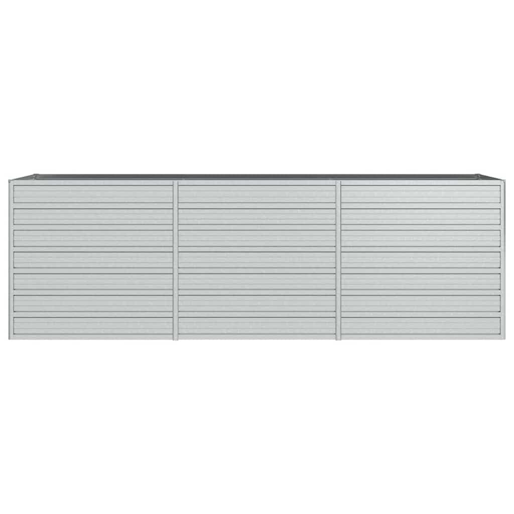 vidaXL Huerto Elevado de Acero Galvanizado, Plata, 240x80x77 cm, Macetero para Patio, Terraza y Jardín, Caja para Flores y Verduras, Huerto DIY, Maceta de Jardín