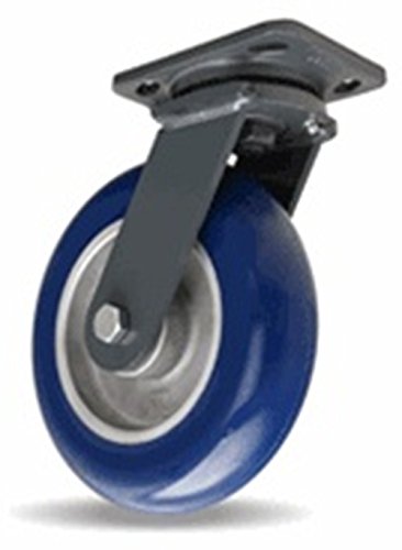 8" x 2" Hamilton S-WH-82AYB Swivel Plate Caster, Polylast on Aluminum Wheel