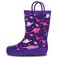 Lone Cone Kids Rain Boots for Girls & Boys – Waterproof Natural Rubber Toddler Rain Boots with Non-Slip Outsole & Easy Pull Handles – Solid, Pattern & Glitter Designs