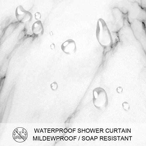 Rideau de douche marbre blanc imperméable rideau baignoire - 4
