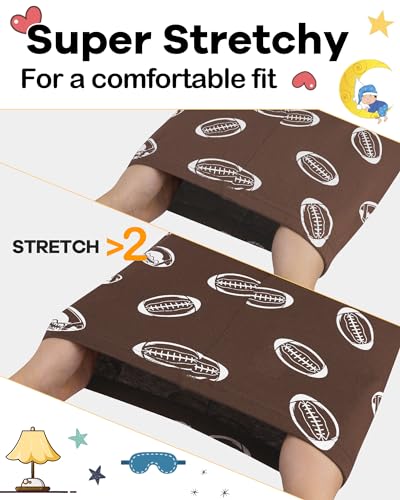 DAUGHTER QUEEN Boys Pajamas Size 7 Short Pjs for Boys 7t 100% Cotton Summer Pj Sets Kids Sleepwear Child Football Themed Jammies Spring Clothes Medium, 6-7 Years3