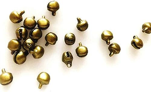 LASSUM 100 6mm Vintage Alloy Bronze Small Jingle Bell,Mini Bell for DIY Bracelet Anklets Necklace Knitting/Jewelry Making