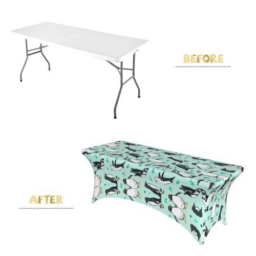 Nappe extensible pingouin pour table rectangulaire de buffet d'anniversaire - 5