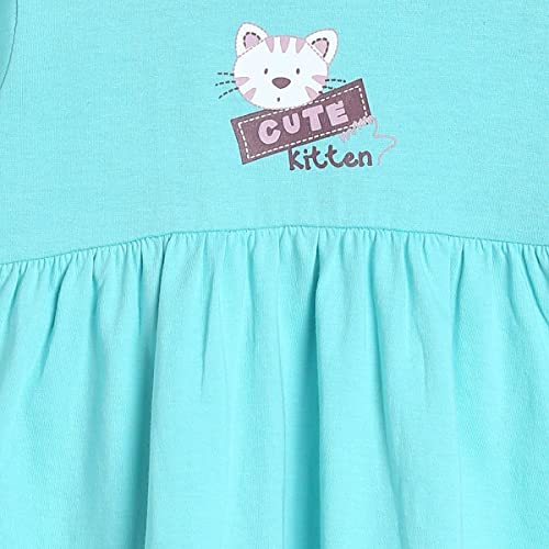 Image of miniklub Girls Blue & White Pure Cotton Dress