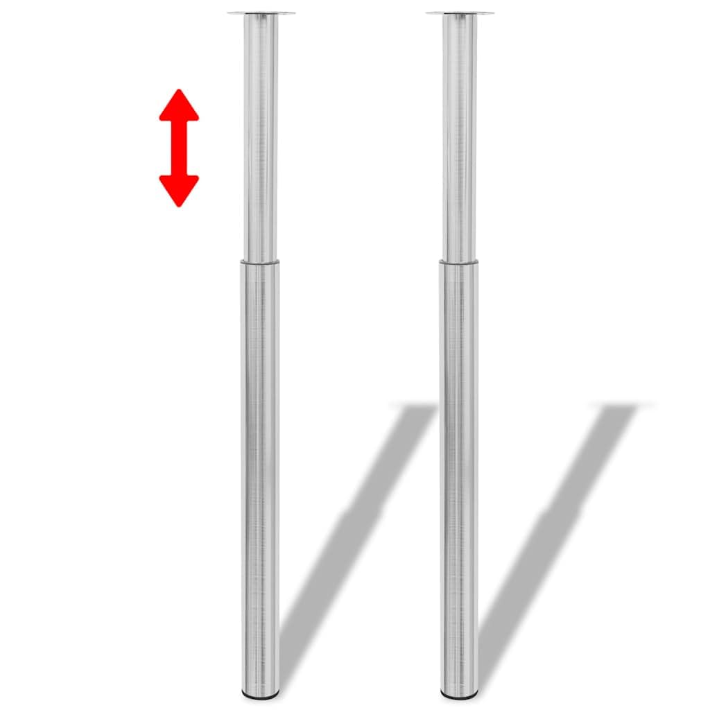 Patas telescópicas de mesa de acero inoxidable, altura regulable 710-1100 mm, diámetro 60 mm, patas robustas para muebles, para mesa de comedor, balcón, hogar, oficina, cocina