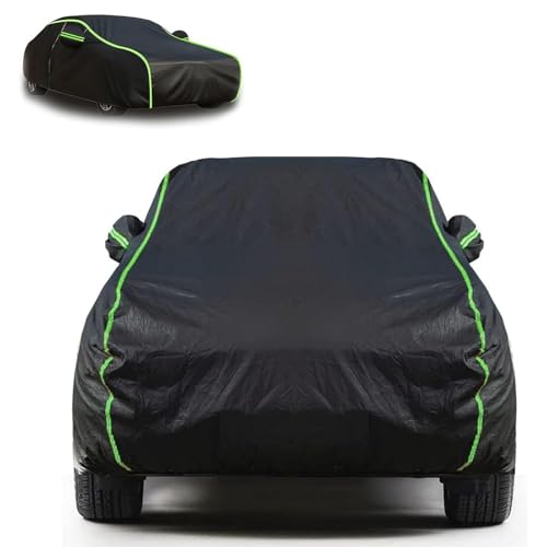 XMYAN Funda Coche Exterior Impermeable para Audi A3 Sportback, Cubierta para Auto Transpirable Resistente al Polvo Anti-UV Funda para Coche con Cremallera y Cordón Resistente Al Viento(Black)