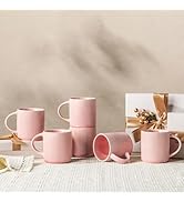 GBhome Coffee Mugs Set for 6, 12oz Coffee Cups with Handle for Man,Woman,Dad,Mom, Stoneware Mugs ...