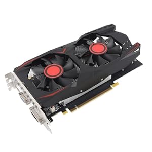 ASHATA 550TI 6GB GDDR5 192 -Bit -Grafikkarte, Gaming -Grafikkarte für Desktop -PC, HDMI -DVI -VGA -Port, PCIe 2.0 16x Slot, Doppellüfter, Support DirectX 11, 783 MHz 1566 MHz Frequenz