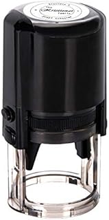 Custom Stamp Round Self Inking,Personalised Stamp-Diameter 40mm Rubber Stamps with 4 Optional Ink Colors-Black,Red,Blue,Green