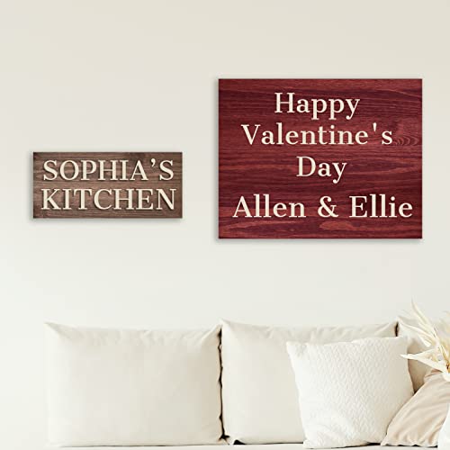 Custom Sign Personalized Wooden Signs For Home Customized Decorative Sign With Text For Wall Doors Bar Business Office Yard - 4 Size & 12 Board Colors Options #TOP4
