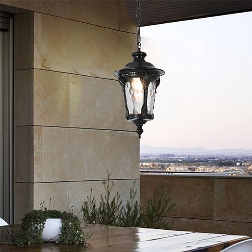 Iluminación exterior colgante E27 retro con lámpara de techo ajustable para patio 2