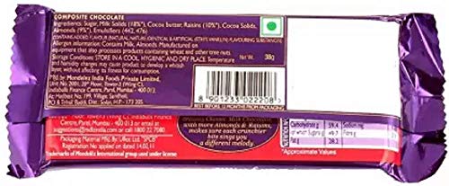 Image of Cadbury Dairy Milk Fruit And Nut Chocolate, 80 Gm (Pack of 3) Bars (3 x 1 Units)