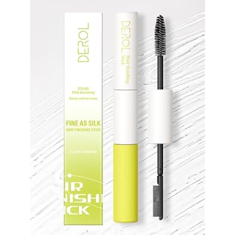 JEMPET Hair Finishing Stick Built-in Dual Brush - Handheld Refreshing Not Greasy Feel Shaping Gel Wax Stick Fixing Bangs Messy Hair Cover