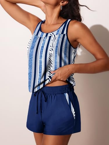 Summer Mae Blouson Women's Tankini Swimsuits Tummy Control Modest 2025 Two Piece with Sporty Pockets Bathing Suits4