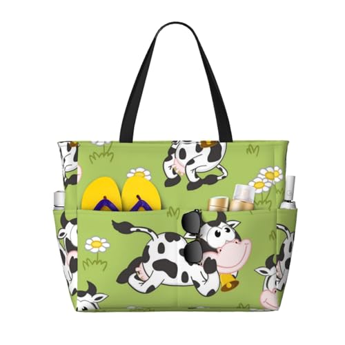 Sac à bandoulière pour femme grand volume style vache vert pour ranger toutes vos affaires