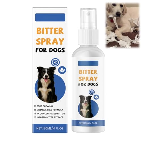 Spray antimasticable para perros, spray disuasorio de perros para ayuda al entrenamiento del comportamiento, detiene la masticación destructiva, lamer, morder muebles, zapatos, vendajes, patas, acción