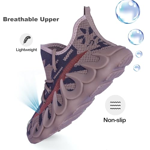 Parisex Kids Outdoor Running Shoes, Boys Non-Slip Mesh Lightweight Walking Sneakers, Girls Athletic Sports Tennis Shoes3