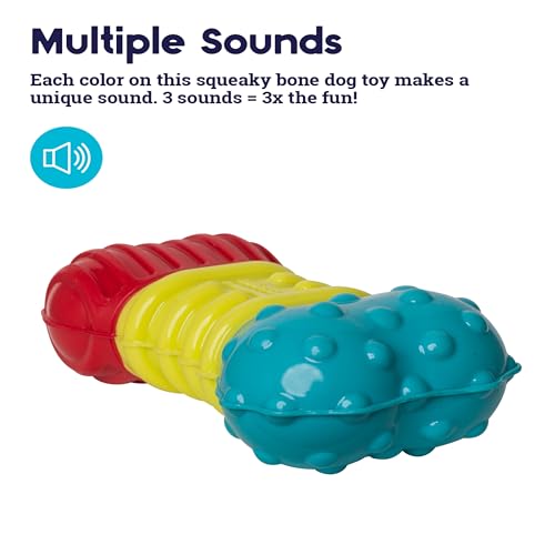 Petstages Multi-Squeak Bone Dog Chew Toy, Multicolor - Thumbnail 2