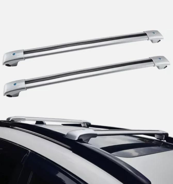 2PCS Aluminum Roof Rack Cross Bars with Theft Lock for Rooftop Compatible with Fixed Points Roofs Fits for BMW X5 E70 2007-2013 (Silver)