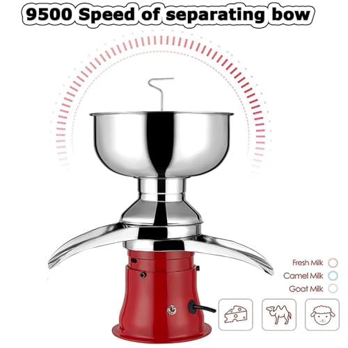 Schiumalatte, separatore elettrico di panna da 50 l/h - Macchina centrifuga professionale per capre e mucche, trasforma il latte intero in latte scremato, include una ciotola per il latte da