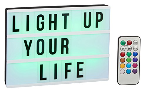 Preisvergleich Produktbild LED Leuchtkasten Light Box farbwechselnd mit 85 Buchstaben und Fernbedienung