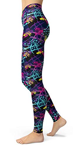 Image of sissycos Women's 80s Leggings Neon Artistic Splash Printed Pants