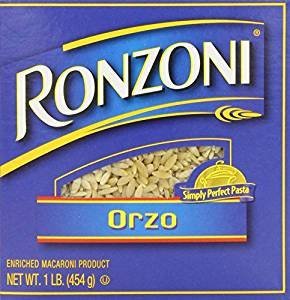 Ronzoni Orzo Enriched Macaroni Non GMO 16 Oz. Pack Of