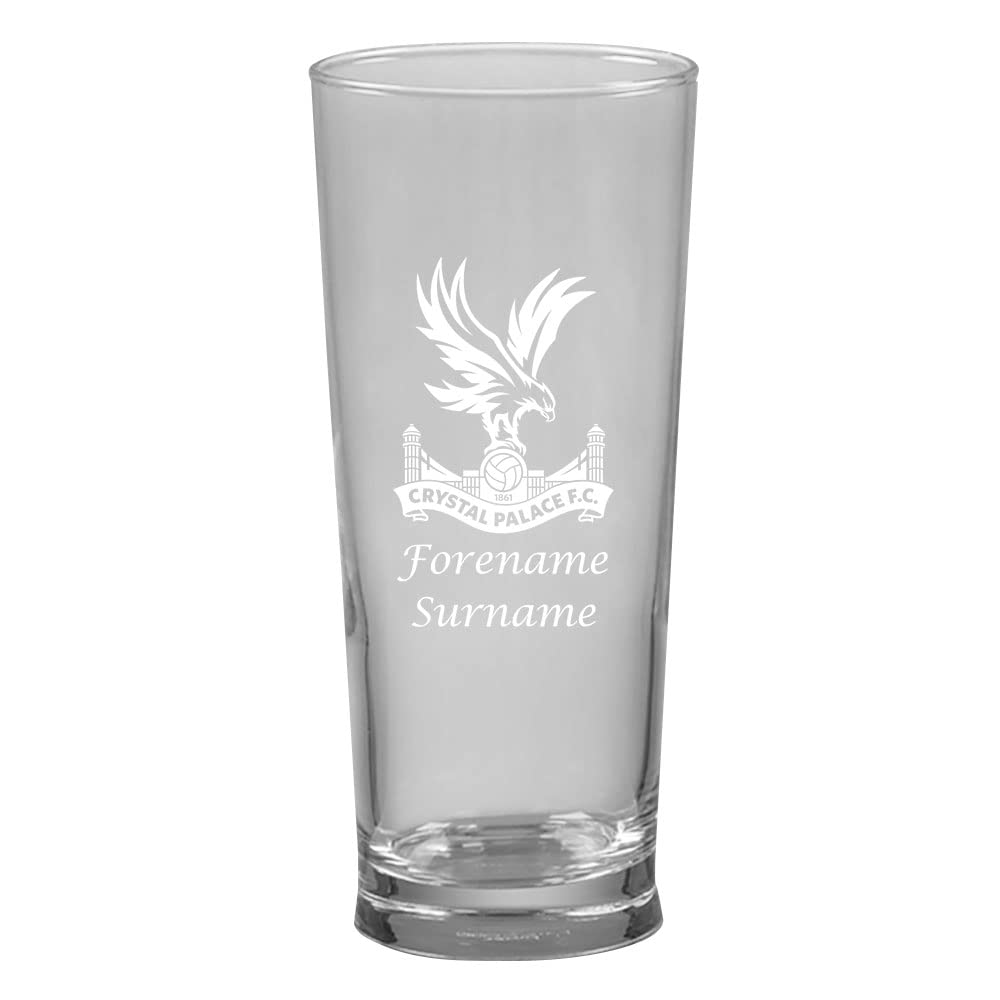 Personalised Crystal Palace Crest Straight Sided Beer Glass