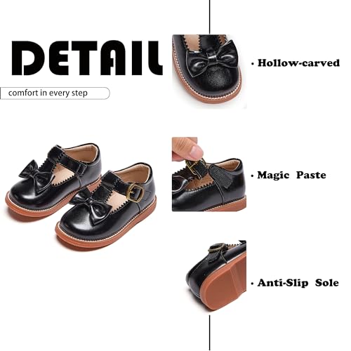 Image of Flaryzone Toddler Little Girl Mary Jane School Uniform Oxfords Flat Dress Shoes