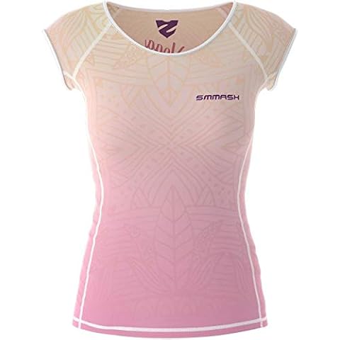 SMMASH Camiseta de Compresión Manga Corta Mujer Cover