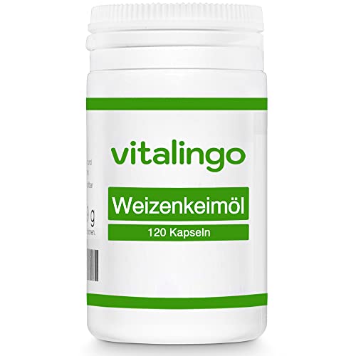 Weizenkeimöl Kapseln - kaltgepresst, hochdosiert - enthält von Natur aus Spermidin, Omega 3, Omega 6, Vitamin A, B, D, K Cover