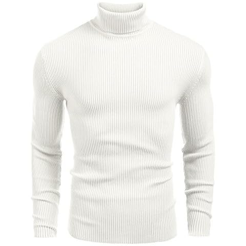 COOFANDY Men's Slim Fit Turtleneck Jumper Cover