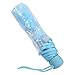 1PC Transparent Umbrella Cherry Clear Umbrella Folding Manual Operated Fashionable Princess Umbrella Alloy Handle Windproof Rain Umbrella for Outdoor Photography (Blue)