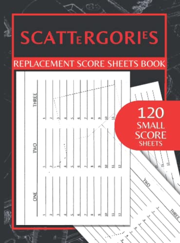 Scattergories Replacement Score Sheets: 120 Small Size Score Pads | Scattergories Refill Cards image 2