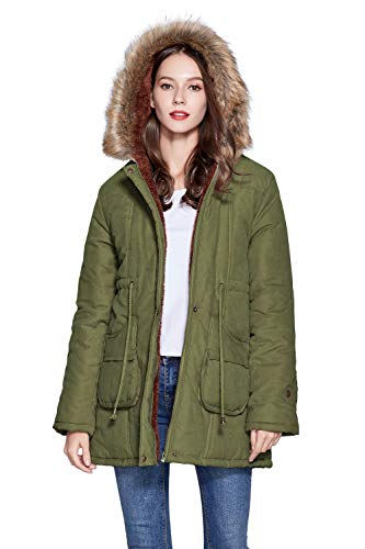 Freeprance Winter Coats for Women Parka Jacket Coat with Faux Fur Lining Hood Black1FSY0002_XAG_2XL