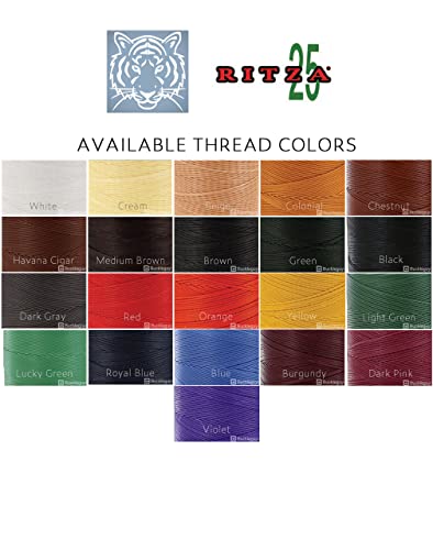 Ritza 25 Tiger Thread, Waxed Polyester, Colonial (Tan), 0.6mm - 50 Meters miniatura 4