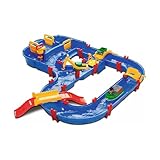 AquaPlay 8700001528 Megabridge Waterway - Mesa de Juego de Agua Colorida con Sistema de Canal de Trabajo, grúa elevadora, Puentes, Barco y Juguete de Coche, Adecuada para niños a Partir de 3 años