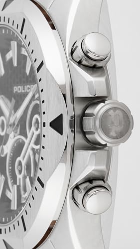Image of Police Green Dial Multifunction Leather Strap Watch for Men